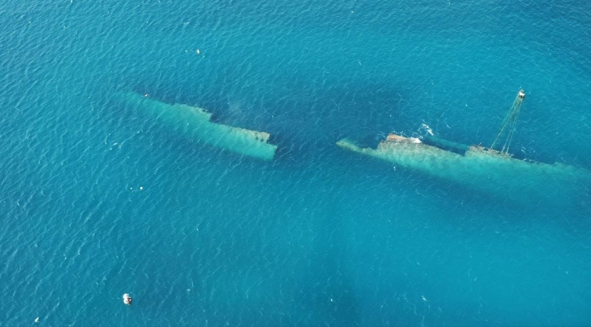 The Antilla wreck underwater